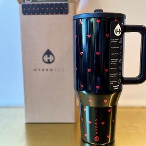 HydroJug Queen of Hearts 32oz Black and Red Heart Traveler FLAWLESS NIB